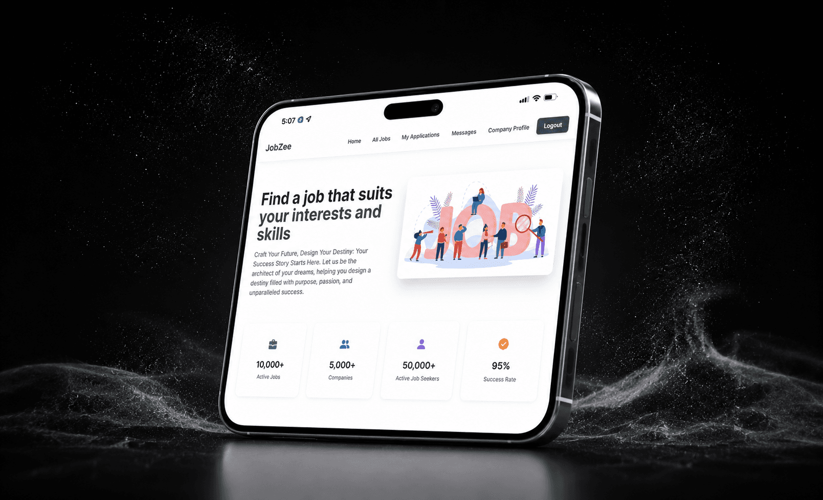 JobZee — full-stack job portal case study cover
